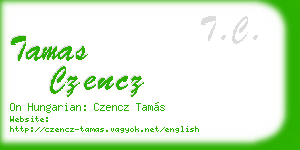 tamas czencz business card